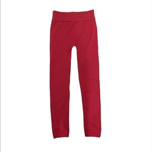 maroon fleece lined leggings